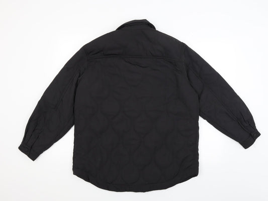 Mens UK Size S Divided Black Windbreaker Coat