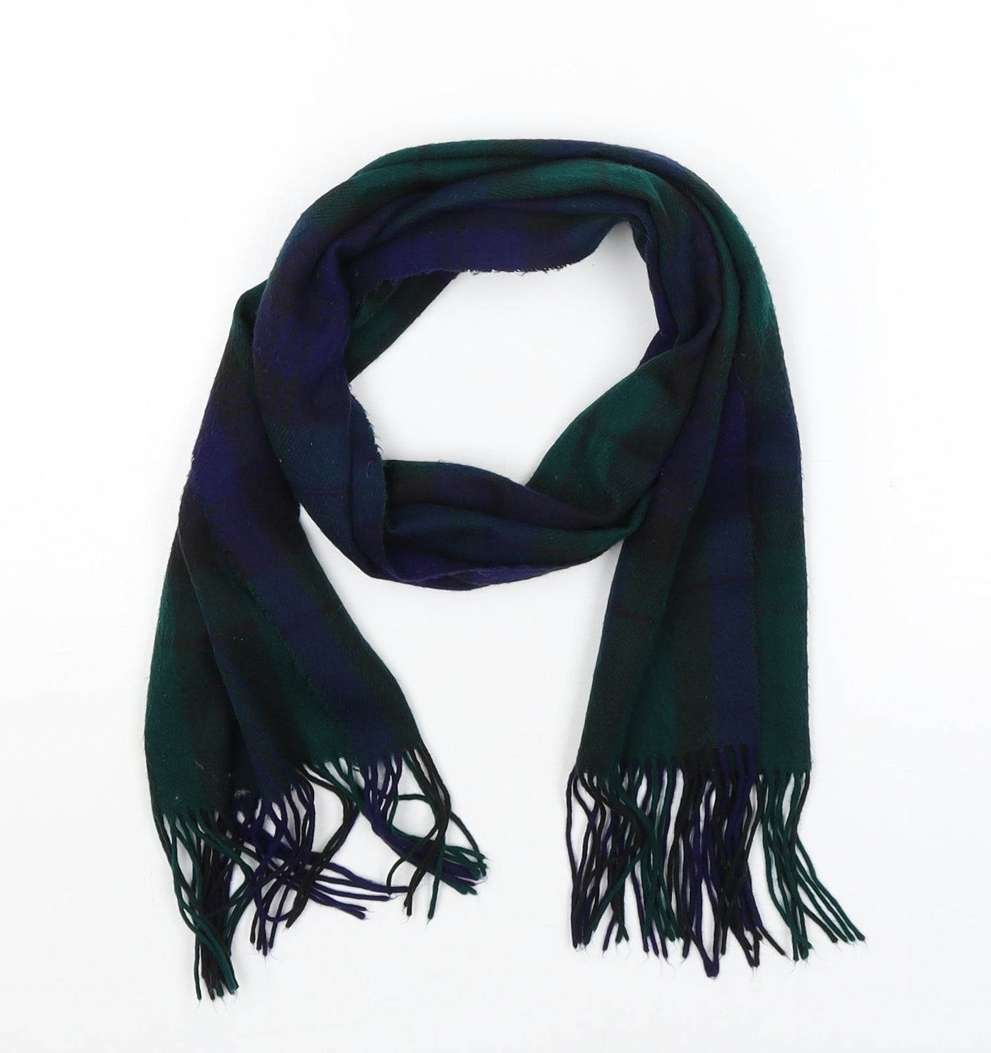 Preworn Mens Blue Plaid Scarf One Size