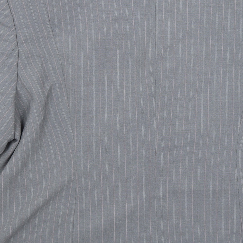 BHS Womens Grey Striped Jacket Blazer Size 18