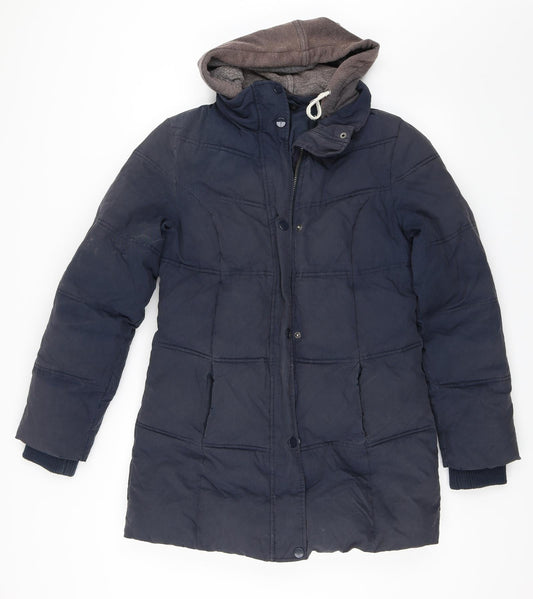 Womens UK Size 10 Topshop Blue Parka Coat