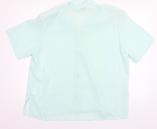 Womens UK Size 20 Lauren Duvar Green Basic Button-Up