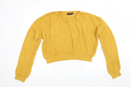 PRETTYLITTLETHING Womens Orange Knit Pullover Jumper Size S