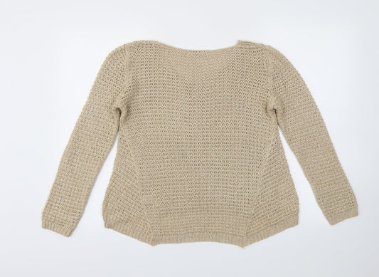 Oasis Womens Gold Pullover Jumper Size S