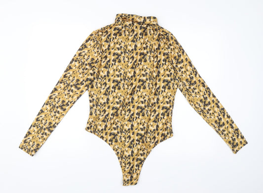 Primark Womens Yellow Animal Print  Bodysuit One-Piece Size M