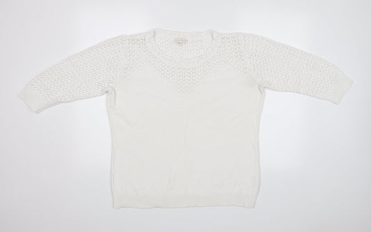 Lakeland Womens White Pullover Jumper Size 18
