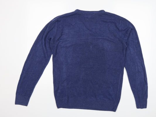 Easy Mens Blue Pullover Jumper Size M