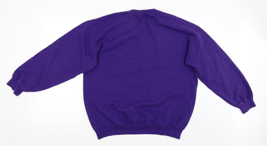 Gildan Mens Purple Pullover Jumper Size L