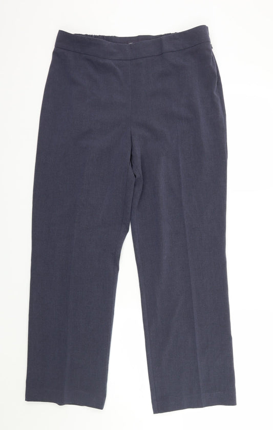 Womens UK Size 14 M&S Slim Fit Dress Pants Black Trousers
