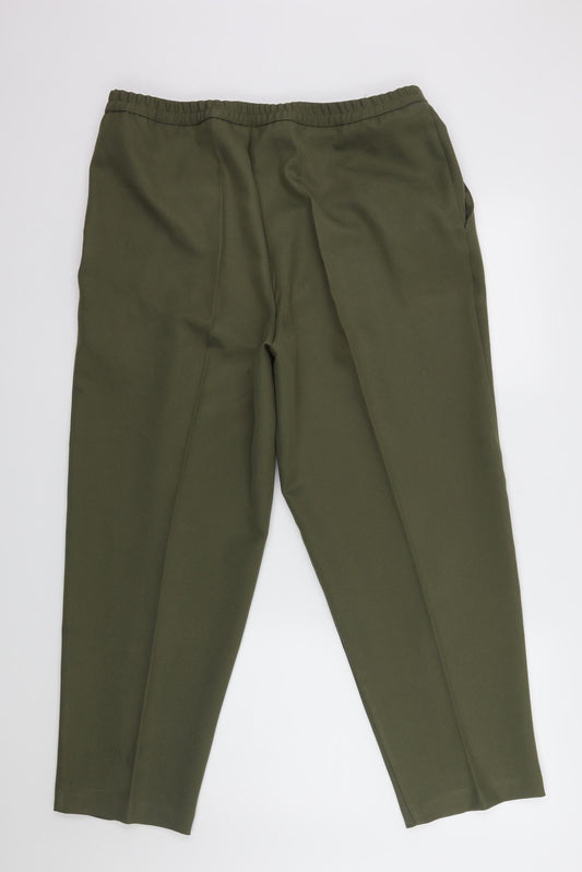 Womens UK Size 20 Slimtru Regular Fit Dress Pants Green Trousers