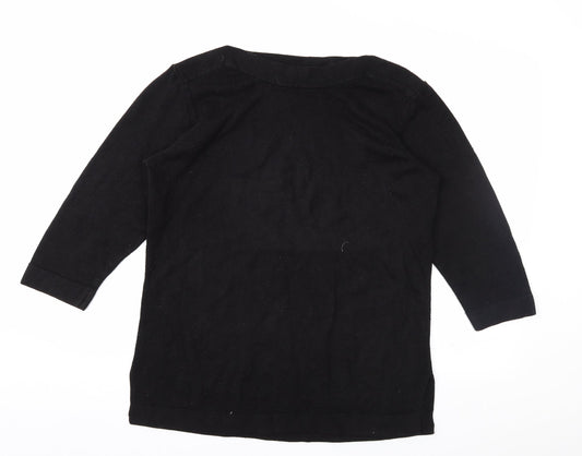 Preworn Mens Black Henley Jumper Size L