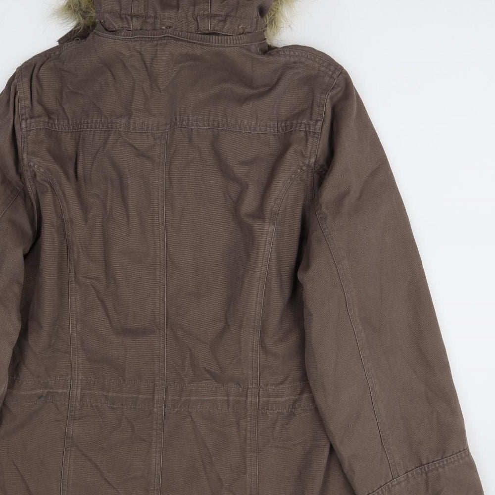 Womens UK Size 10 BHS Brown Windbreaker Coat