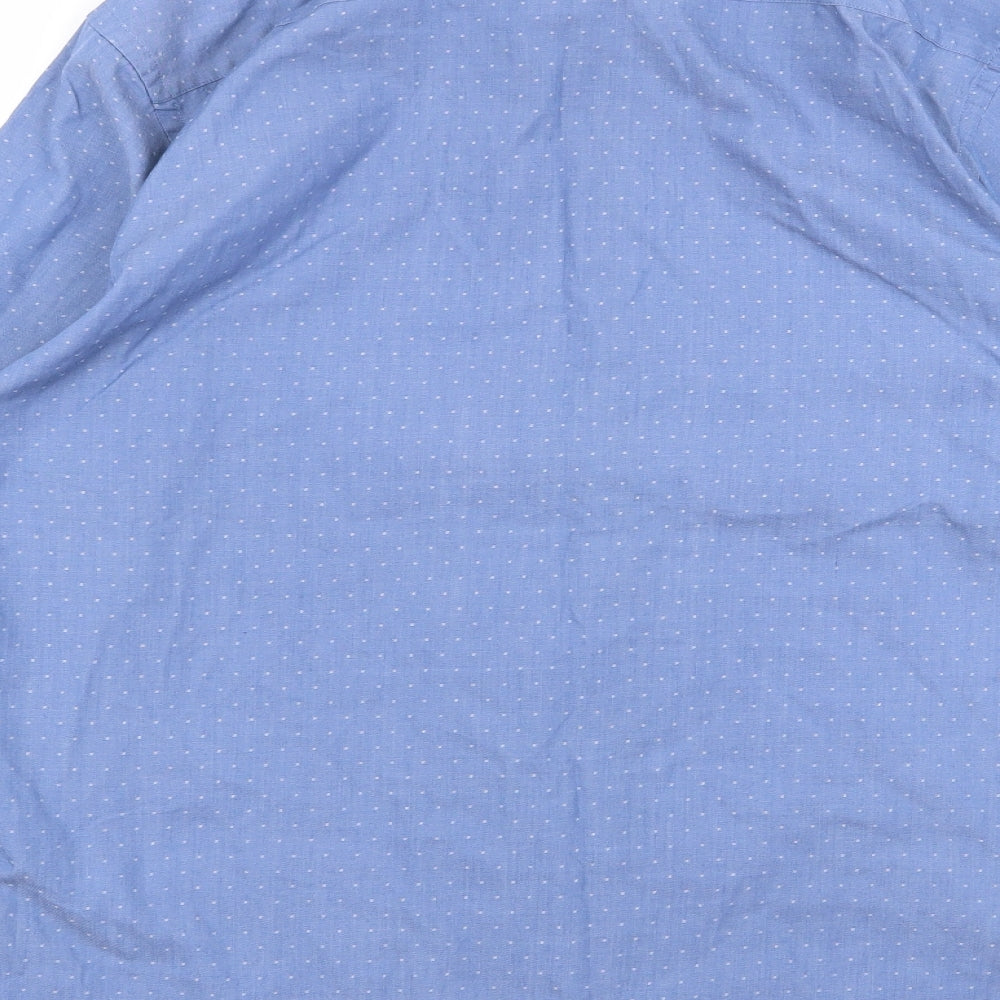 George Mens Blue Button-Up Size L