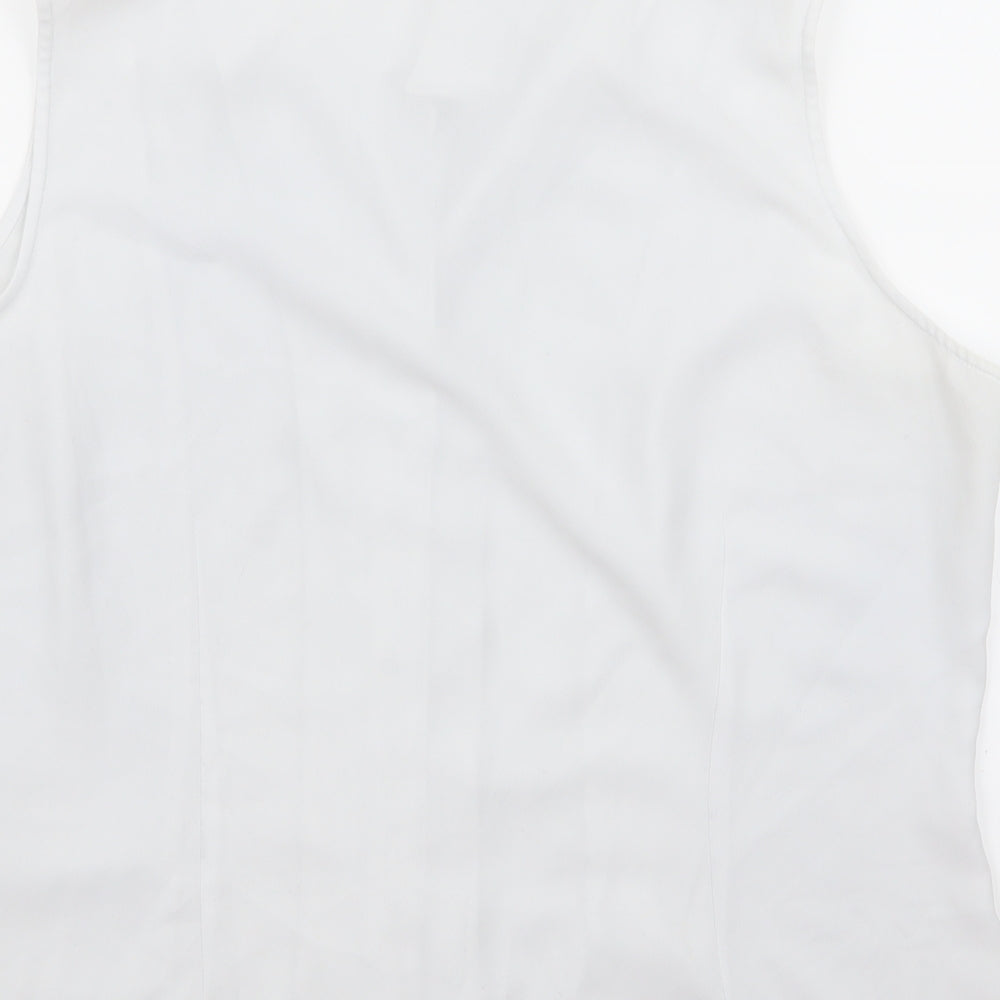 Womens UK Size 14 Anne Brooks White Basic Button-Up