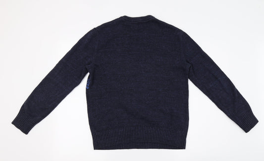 Gap Mens Blue Geometric Pullover Jumper Size XS