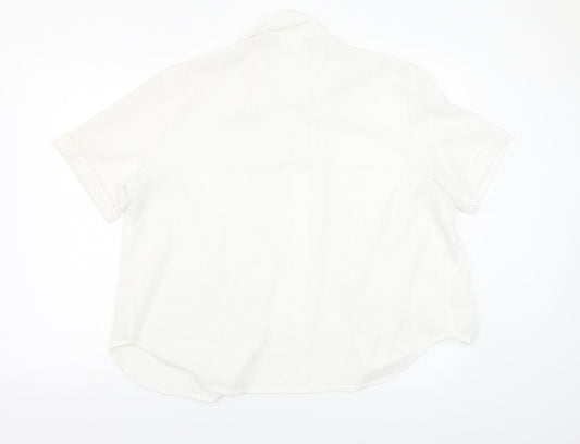 Womens UK Size L Preworn White Basic Blouse