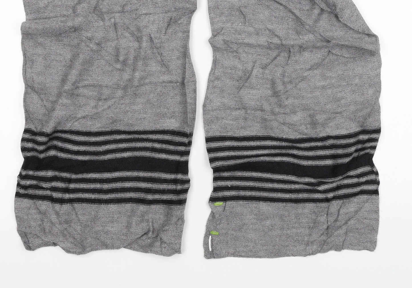 Preworn Unisex Grey Striped Scarf One Size