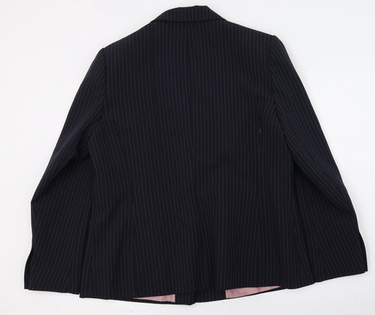 Dorothy Perkins Womens Blue Striped Jacket Suit Jacket Size 18