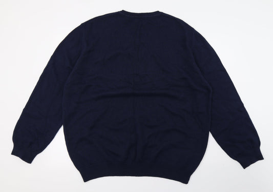 Lincoln Mens Blue Knit Pullover Jumper Size 2XL