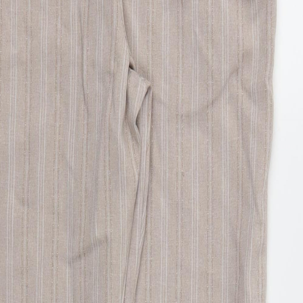 First Avenue Womens Beige Striped Trousers Size 10 L26 in - Stretch waistband