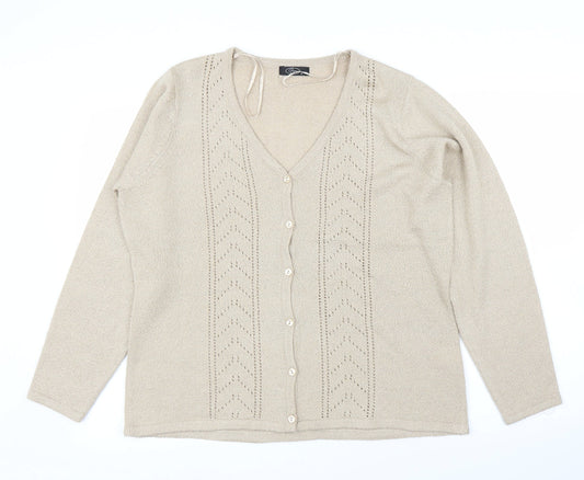 Bonmarché Womens Beige Cardigan Jumper Size M