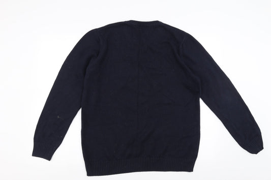 Easy Mens Blue Pullover Jumper Size L