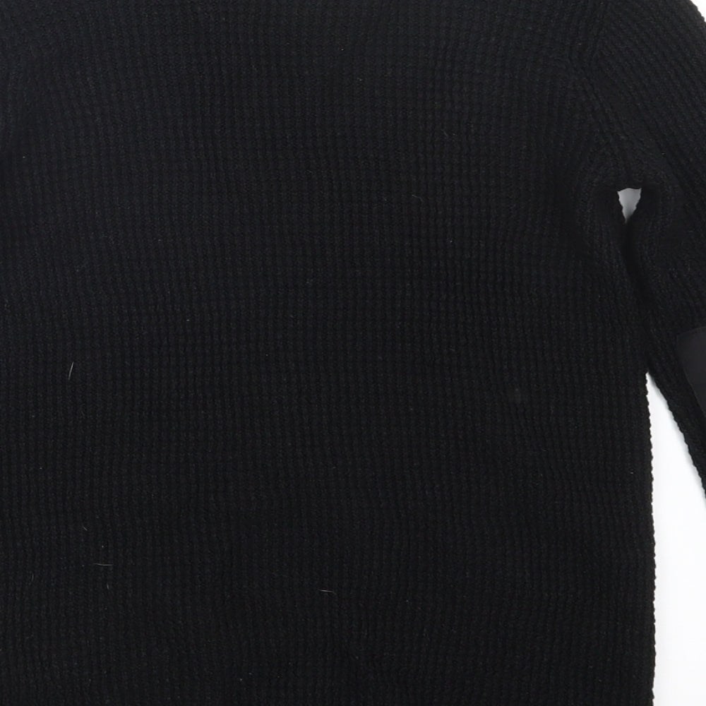 H&M Boys Black Knit Pullover Jumper Size 9-10 Years
