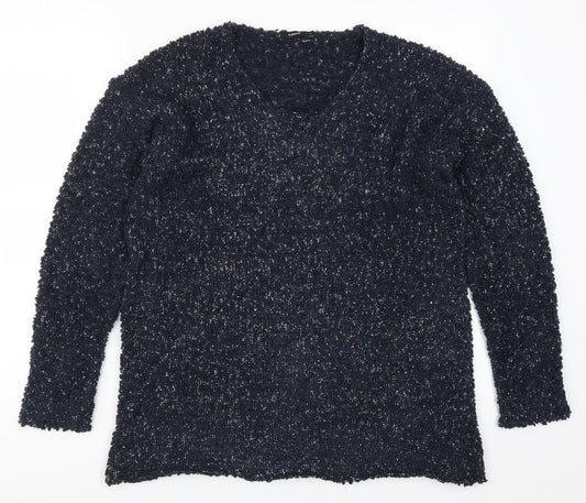 Additional front view of b.young women’s blue jumper, size L