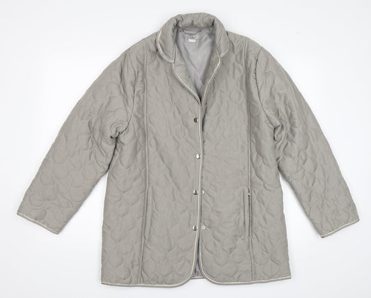 Womens UK Size 10 Gabriella Vicenga Grey Quilted Coat