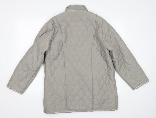 Womens UK Size 10 Gabriella Vicenga Grey Quilted Coat