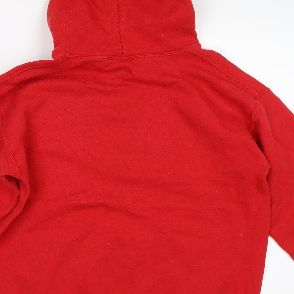 Mens UK Size S Gildan Red Pullover Hoodie