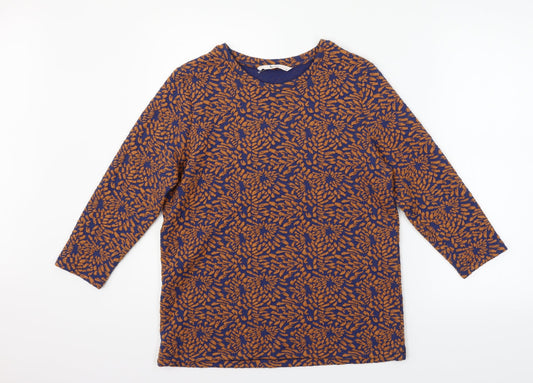 TU Womens Orange Geometric Pullover Jumper Size 14
