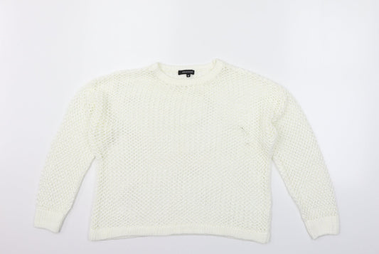 Peacocks Womens White Pullover Jumper Size M - washable marks