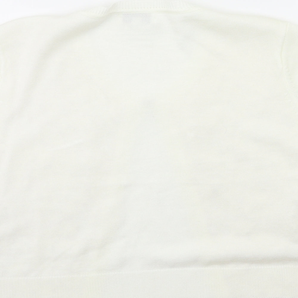 Fay Louise Womens White Knit Cardigan Jumper Size L