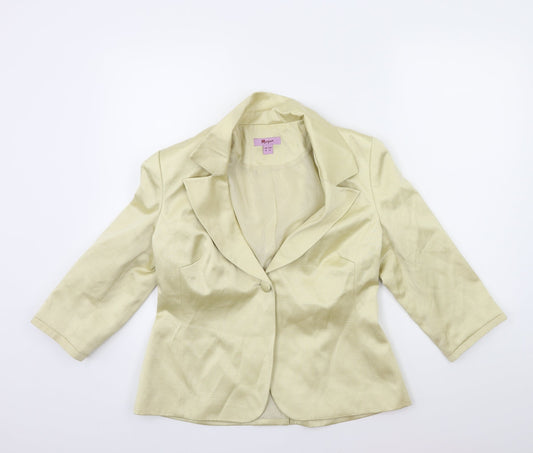 Womens UK Size 14 Monsoon Gold Biker Coat