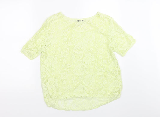 Womens UK Size 12 Papaya Yellow Basic T-Shirt