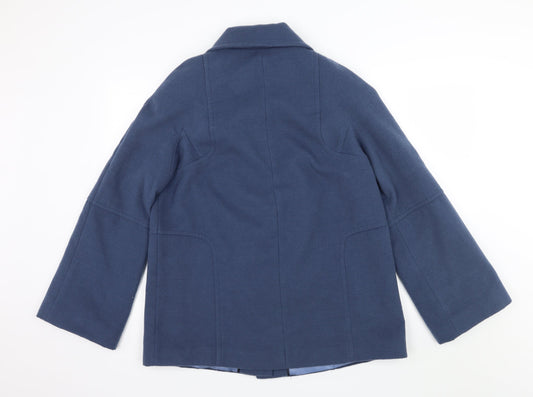 Klass Womens Blue Overcoat Coat Size 14
