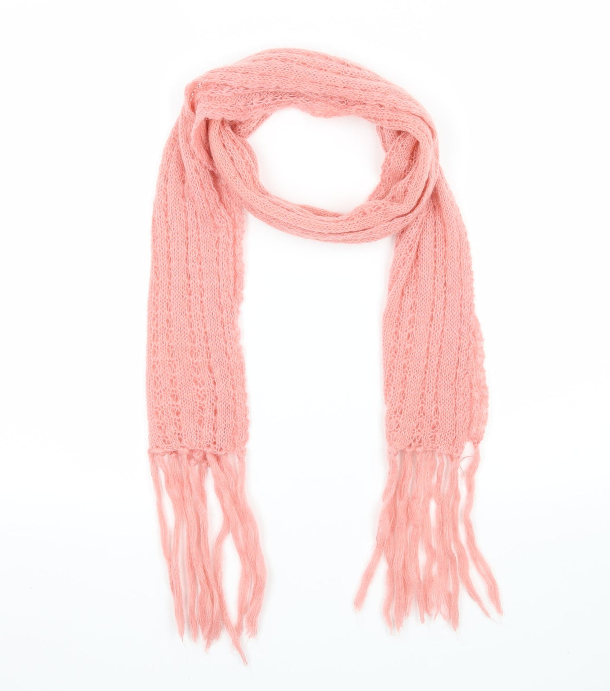 Preworn Pink Knit Scarf