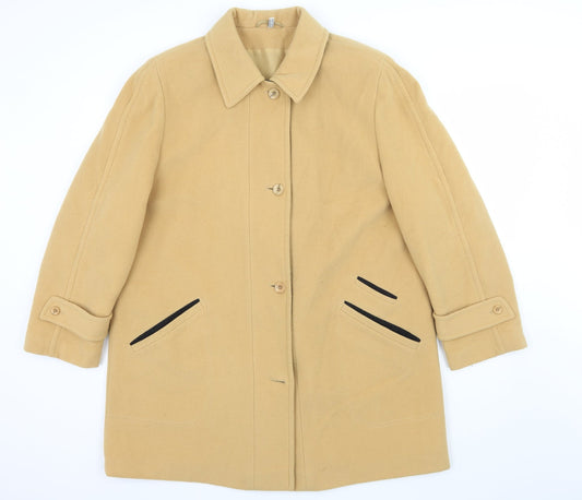 Preworn Womens Yellow Fleece Overcoat Coat Size 16