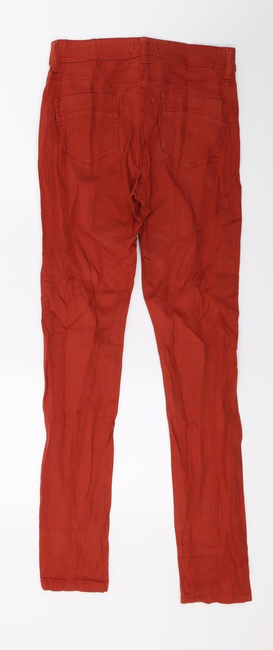 Papaya Womens Orange Denim Skinny Jeans Size 10 L31 in