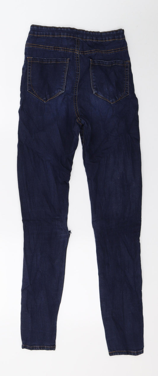 Denim & Co. Womens Blue Denim Skinny Jeans Size 8 L29 in