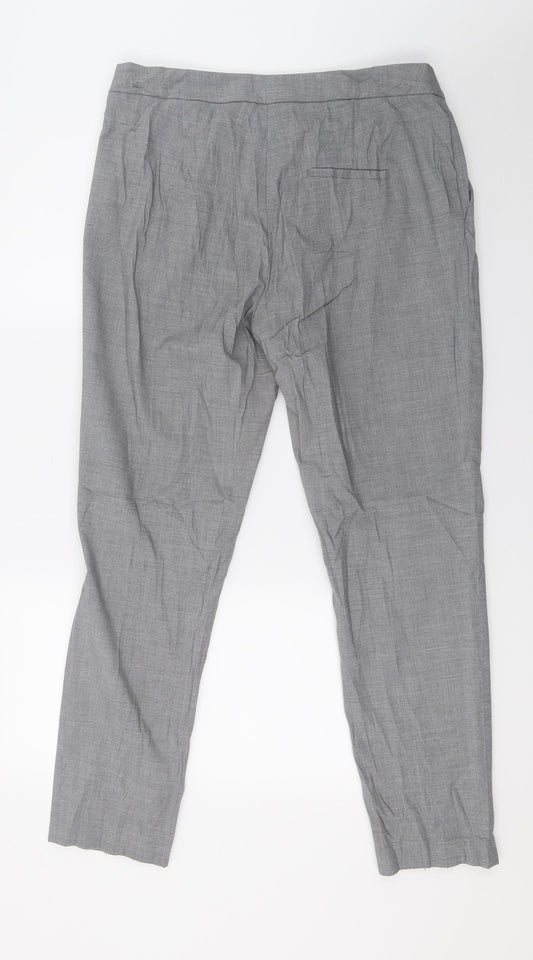 Womens UK Size 12 H&M Regular Fit Cropped Grey Trousers