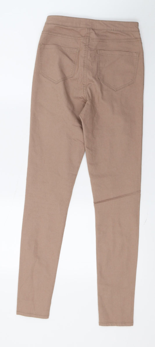 Denim & Co. Womens Brown Denim Skinny Jeans Size 6 L29 in