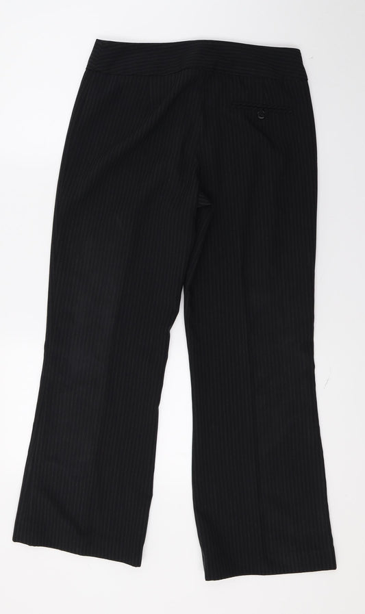 F&F Womens Blue Striped Trousers Size 8 L28 in