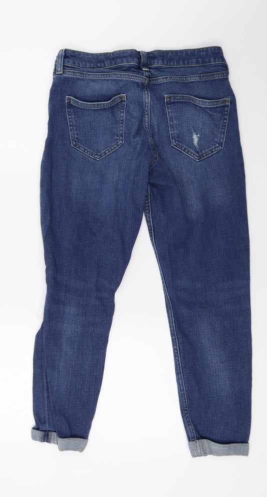 Topshop Womens Blue Denim Straight Jeans Size 26 in L23 in