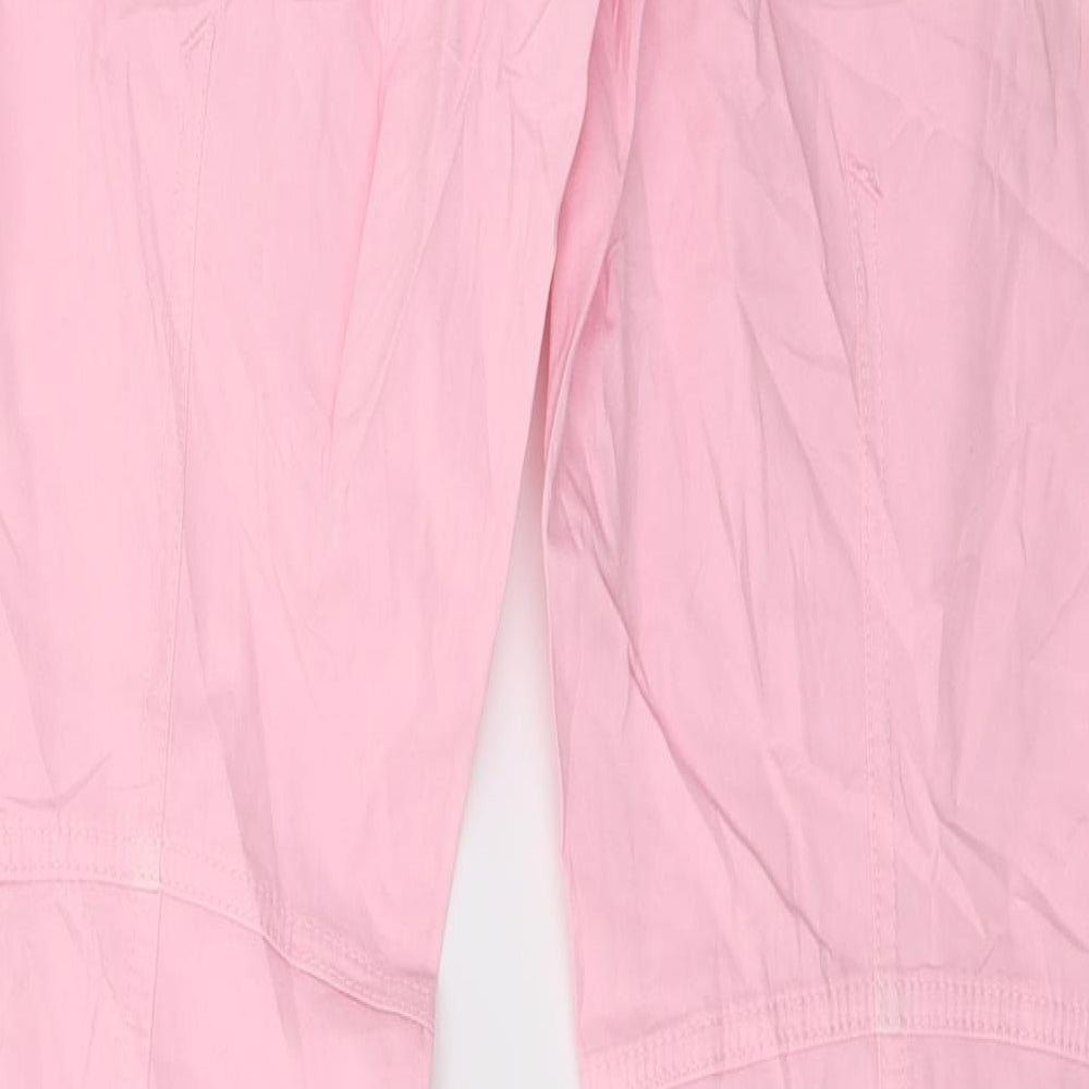 Womens UK Size 10 Preworn Regular Fit Pink Trousers