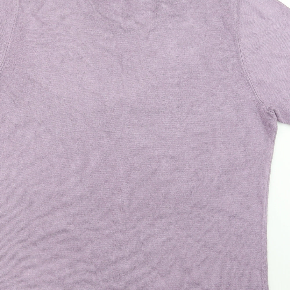 Brand and care label for Papaya women’s purple knit jumper, size UK 18