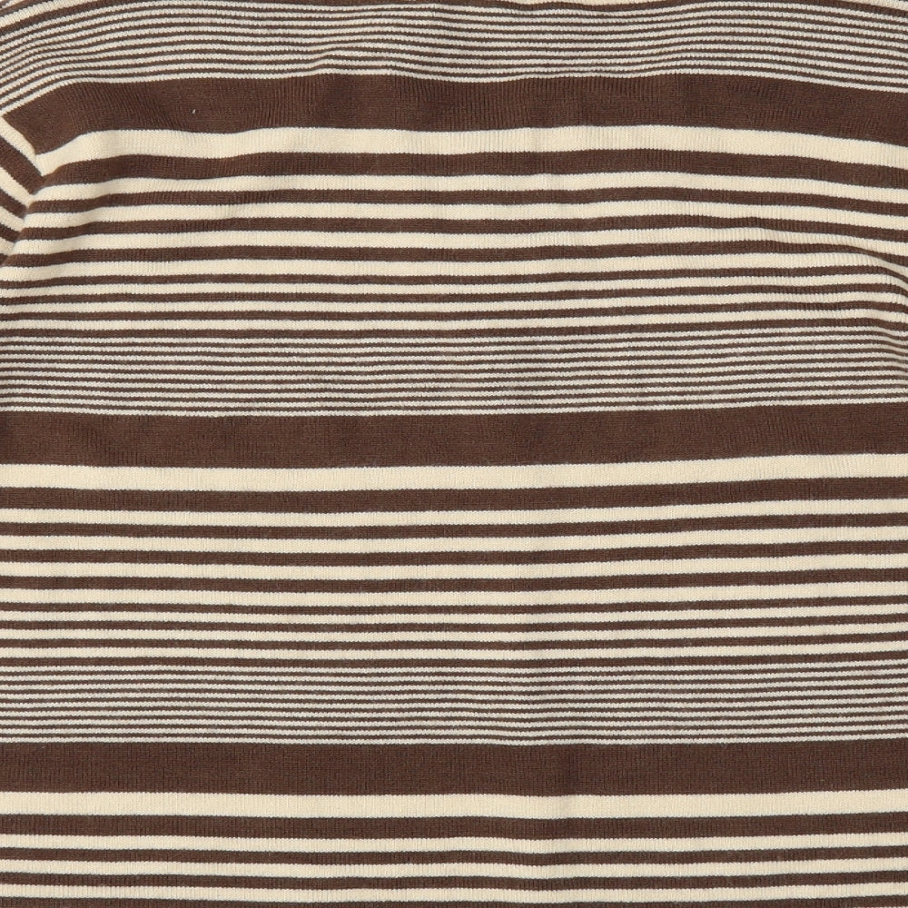 Touch Womens Brown Striped Pullover Jumper Size L