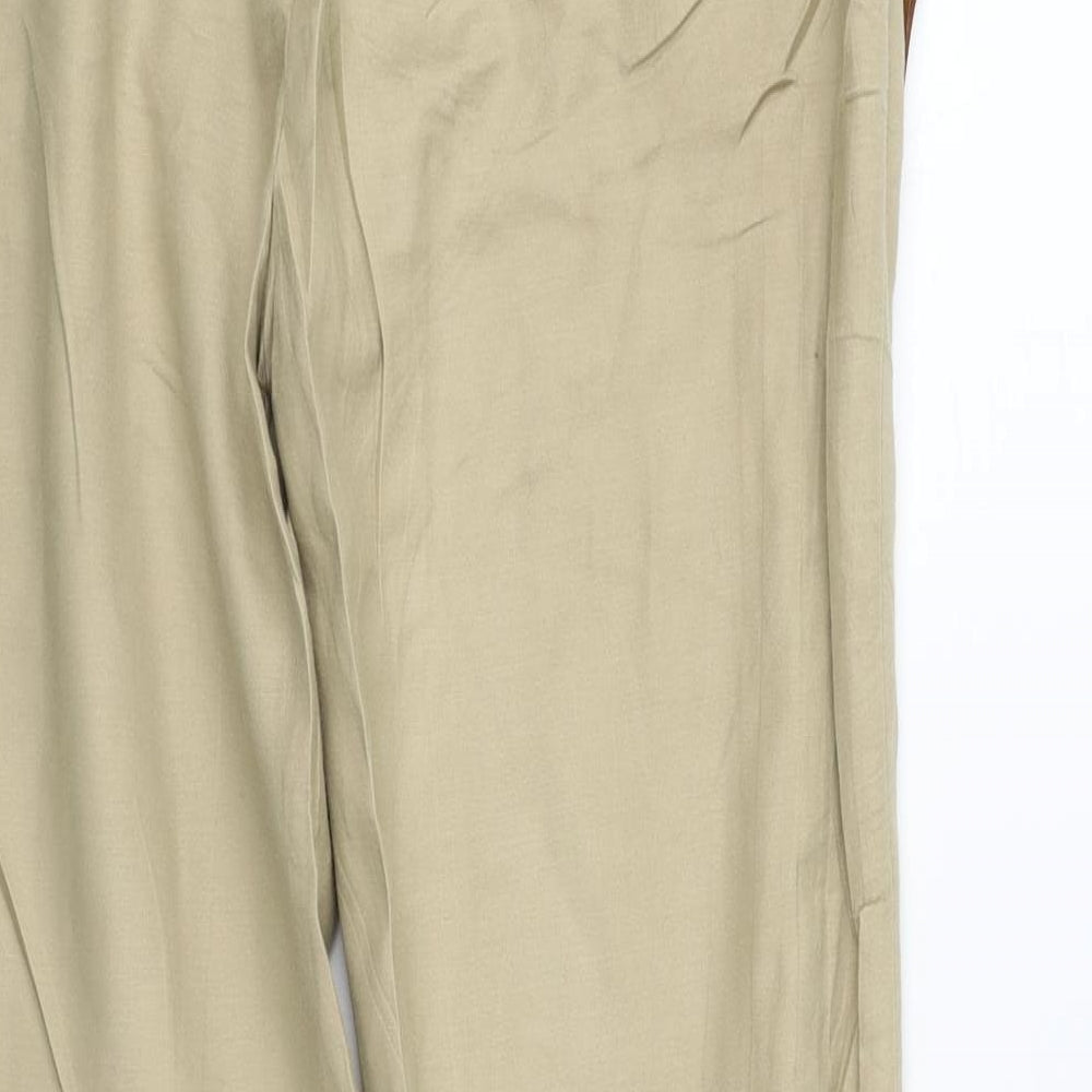 Womens UK Size 12 Zara Regular Fit Beige Trousers