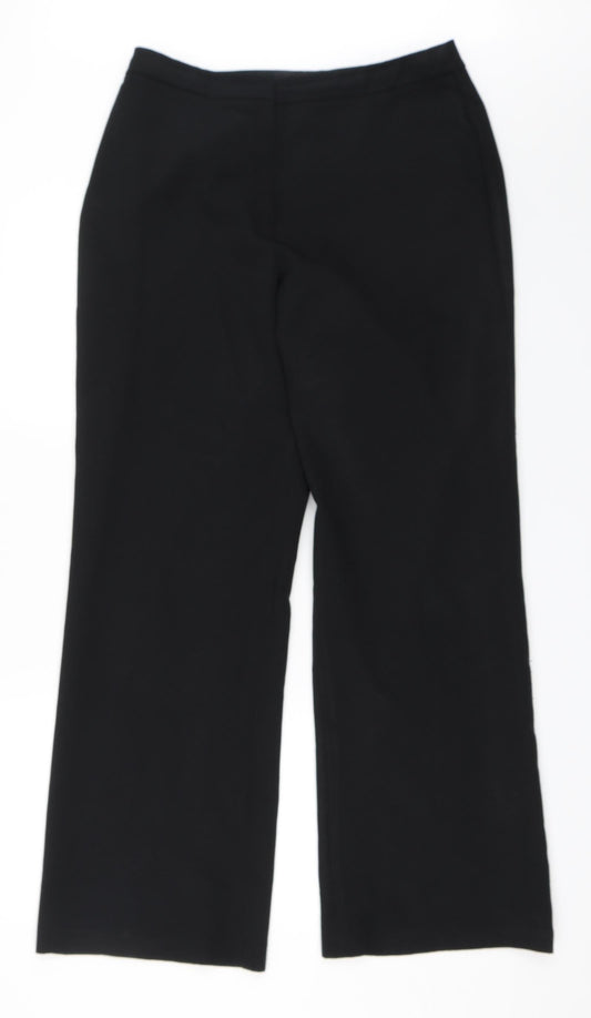 Womens UK Size 14 AMARANTO Regular Fit Black Trousers