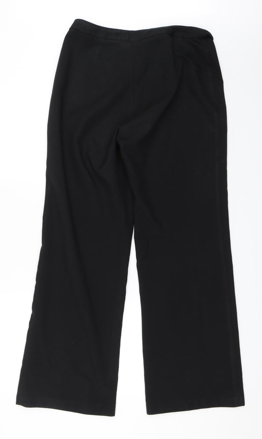 AMARANTO Womens Black Trousers Size 14 L31 in